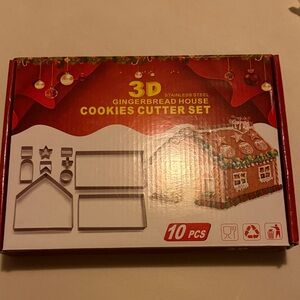 3D Gingerbread House Cookie Cutter Set-NEW